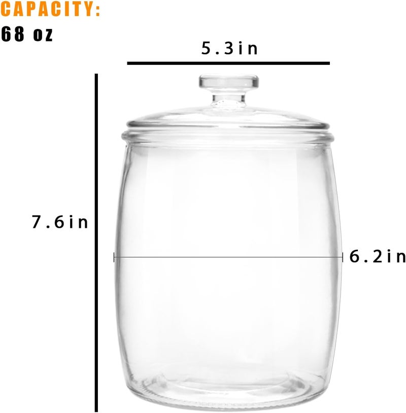 Maredash 1/2 Gallon glass jars, Cookie Jar & Candy Jar with Lid, Large Food Storage Container,glass jar with lid for Buffet, Coffee & Flour, Laundry Room Storage & Pantry - Image 2